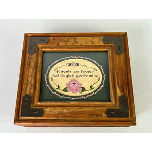 Ozark Handcrafted Wood Jewelry Trinket Box Anitas Gifts Picture Frame Center